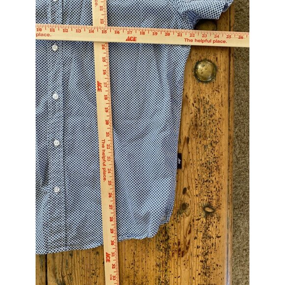 Aeropostale Mens Blue White Short Sleeve Button-Down Shirt Large 100% cotton - Picture 7 of 7